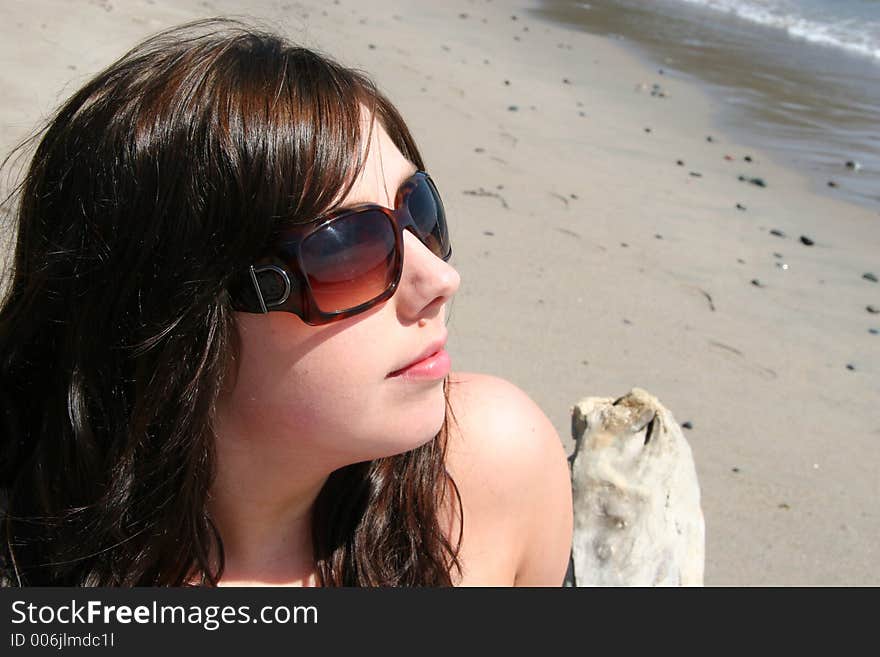 Young Woman on Beach