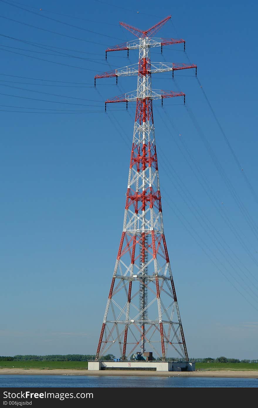 Power transfer mast at Elbe River, Germany