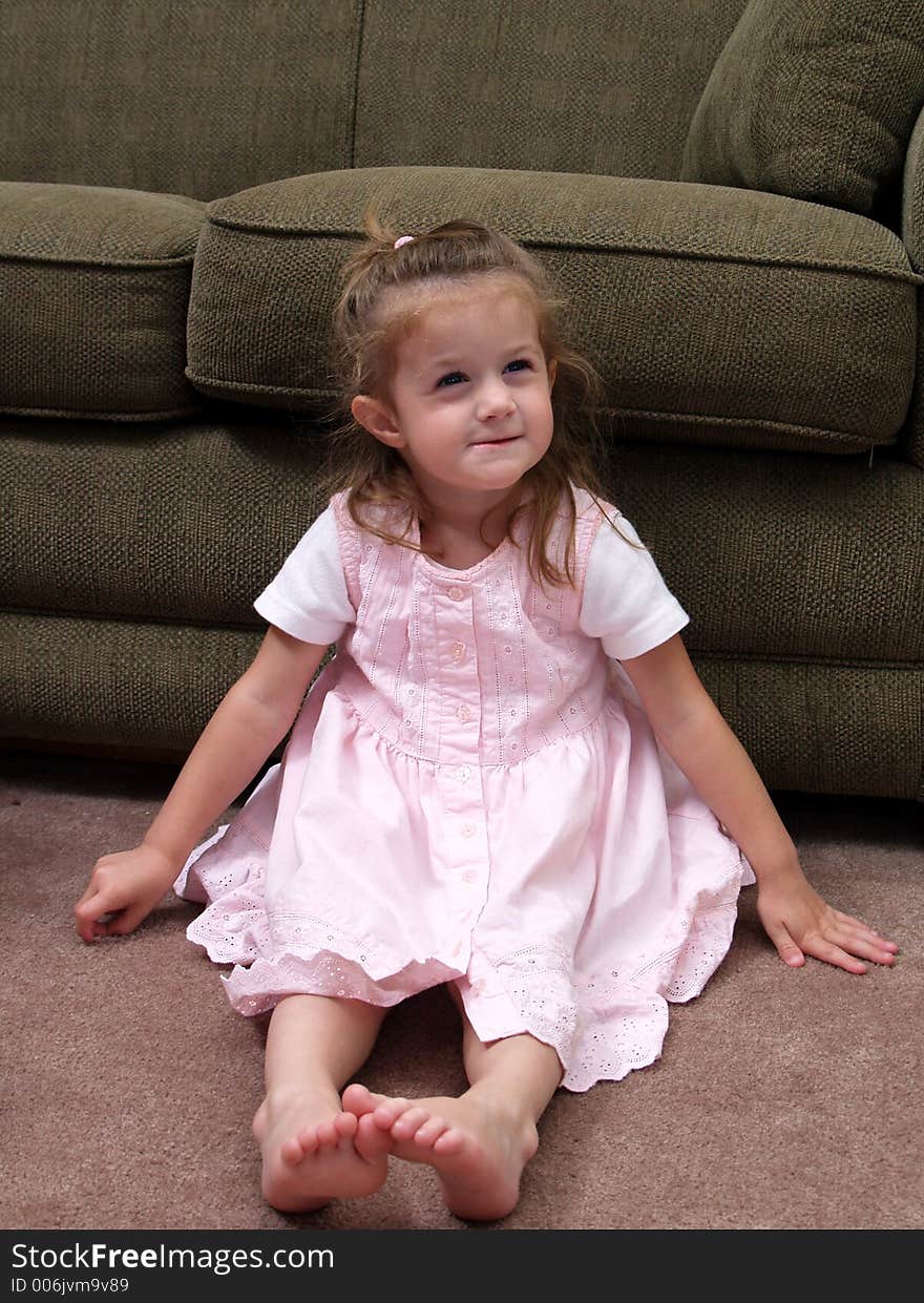 This little girl does not look happy about being put in time out. This little girl does not look happy about being put in time out.