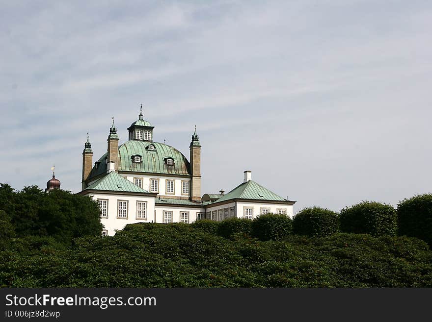 Castel of fredensborg in denmark a sunny sommer day. Castel of fredensborg in denmark a sunny sommer day