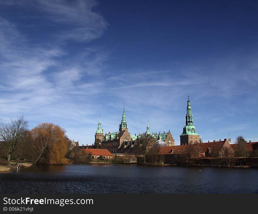 Castle  of  hilleroed in denmark (overall view). Castle  of  hilleroed in denmark (overall view)