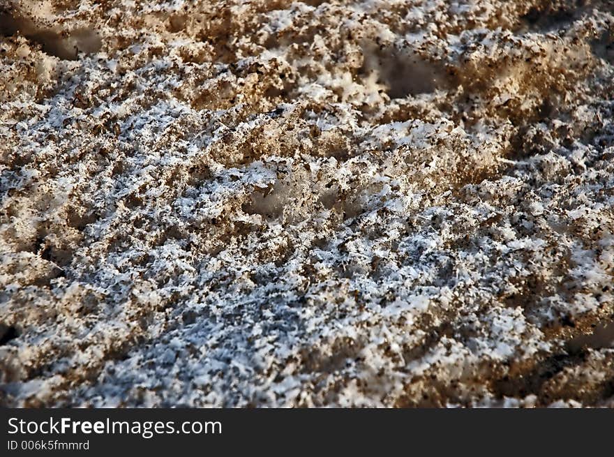 Snow soiled by pollution aerosols. Snow soiled by pollution aerosols