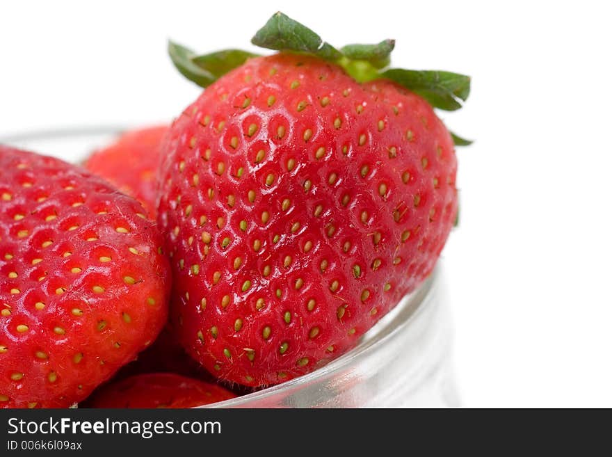 Strawberries on white background