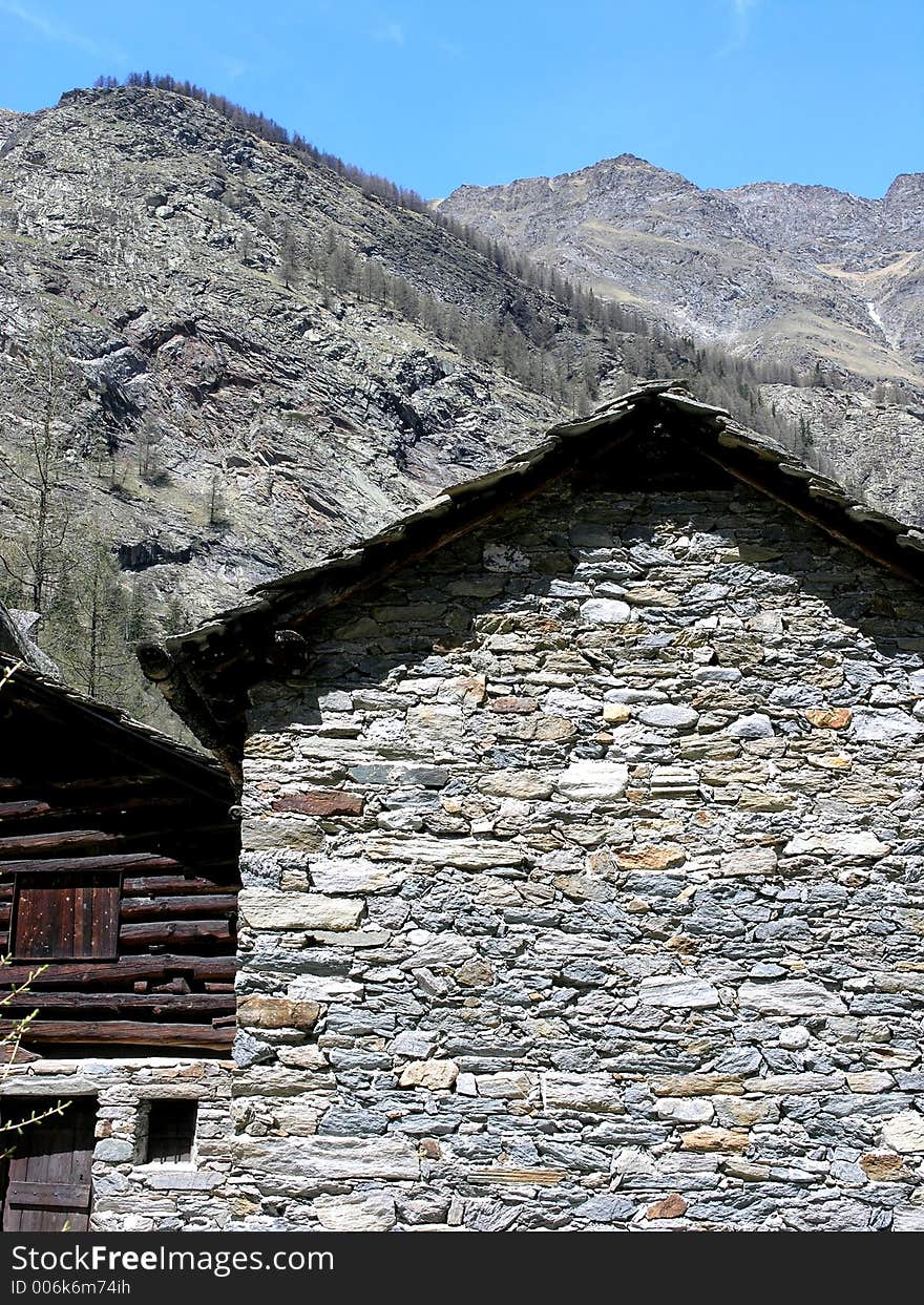 Lines of houses and mountain slopes are similar. Lines of houses and mountain slopes are similar.