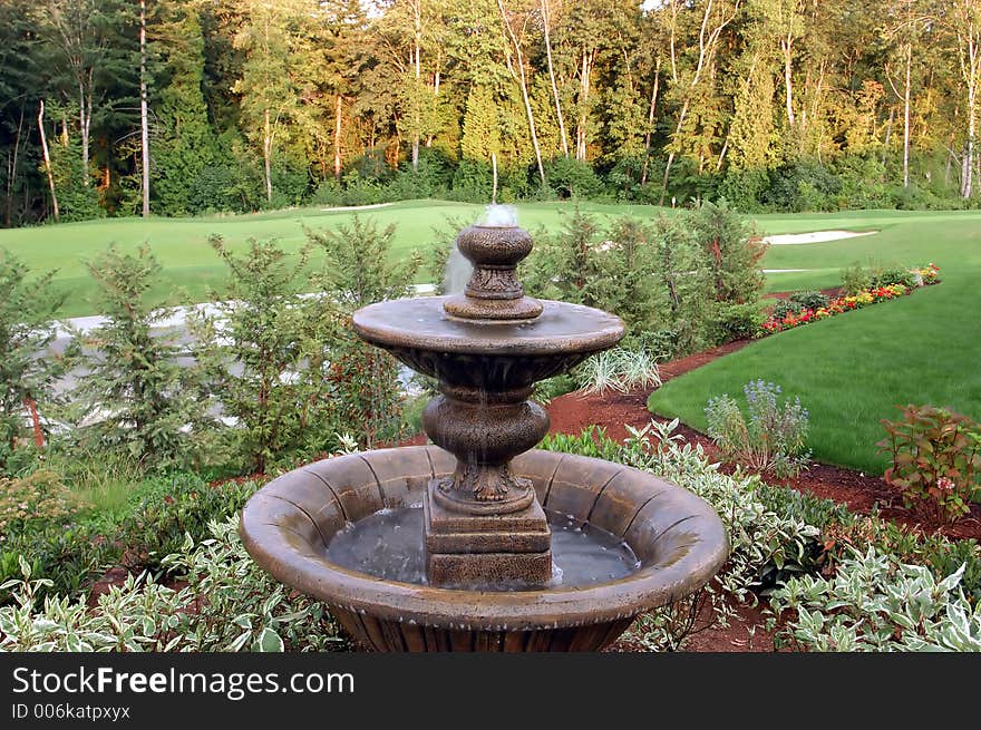 The garden with a view of a fairway