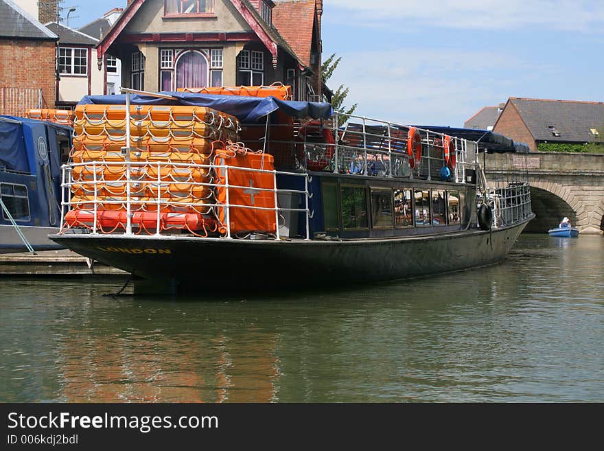 Passenger pleasure boat on the river Thames, UK. Passenger pleasure boat on the river Thames, UK