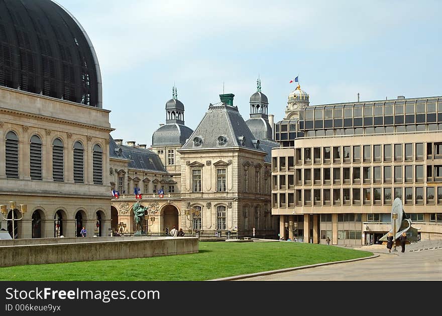 Opera, and  old and new town hall in Lyon (France). Opera, and  old and new town hall in Lyon (France)