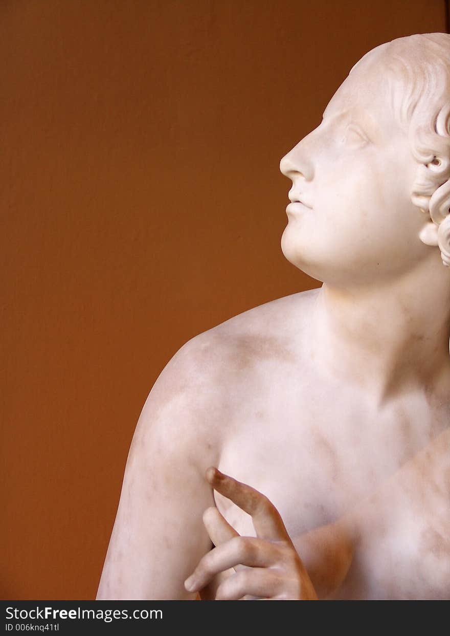 Sculpture of woman in marble