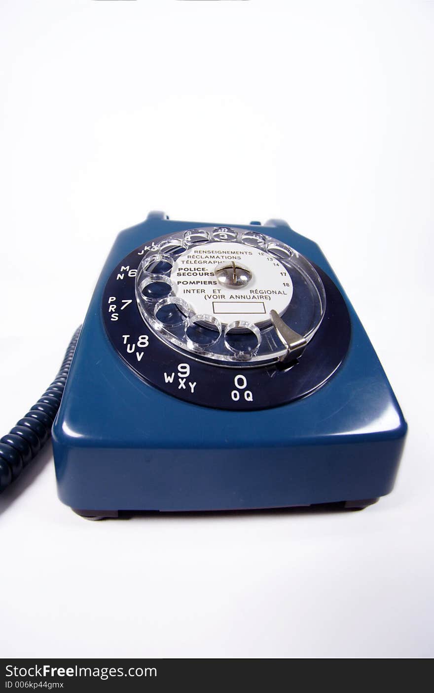 Old retro blue bakelite phone with receiver off the hook. Old retro blue bakelite phone with receiver off the hook