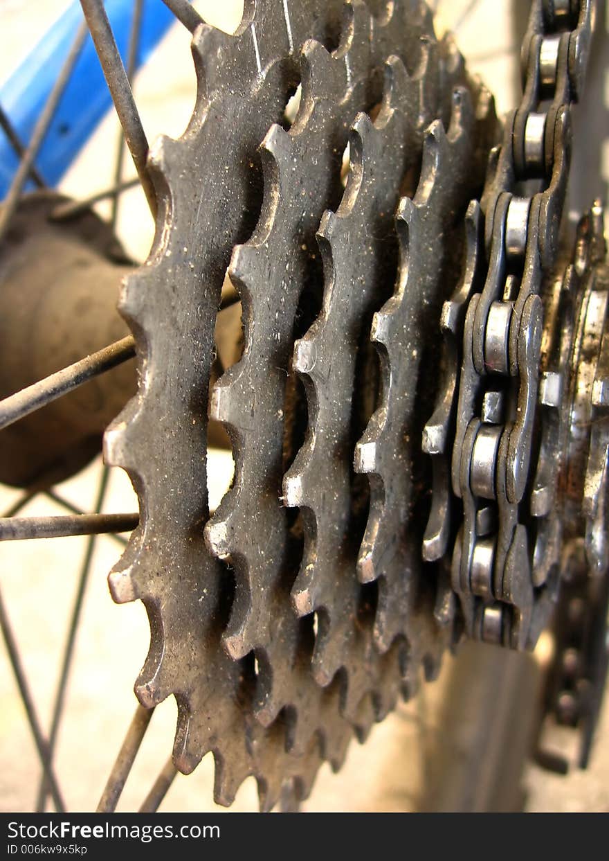 Rear Sprockets on Bicycle. Rear Sprockets on Bicycle