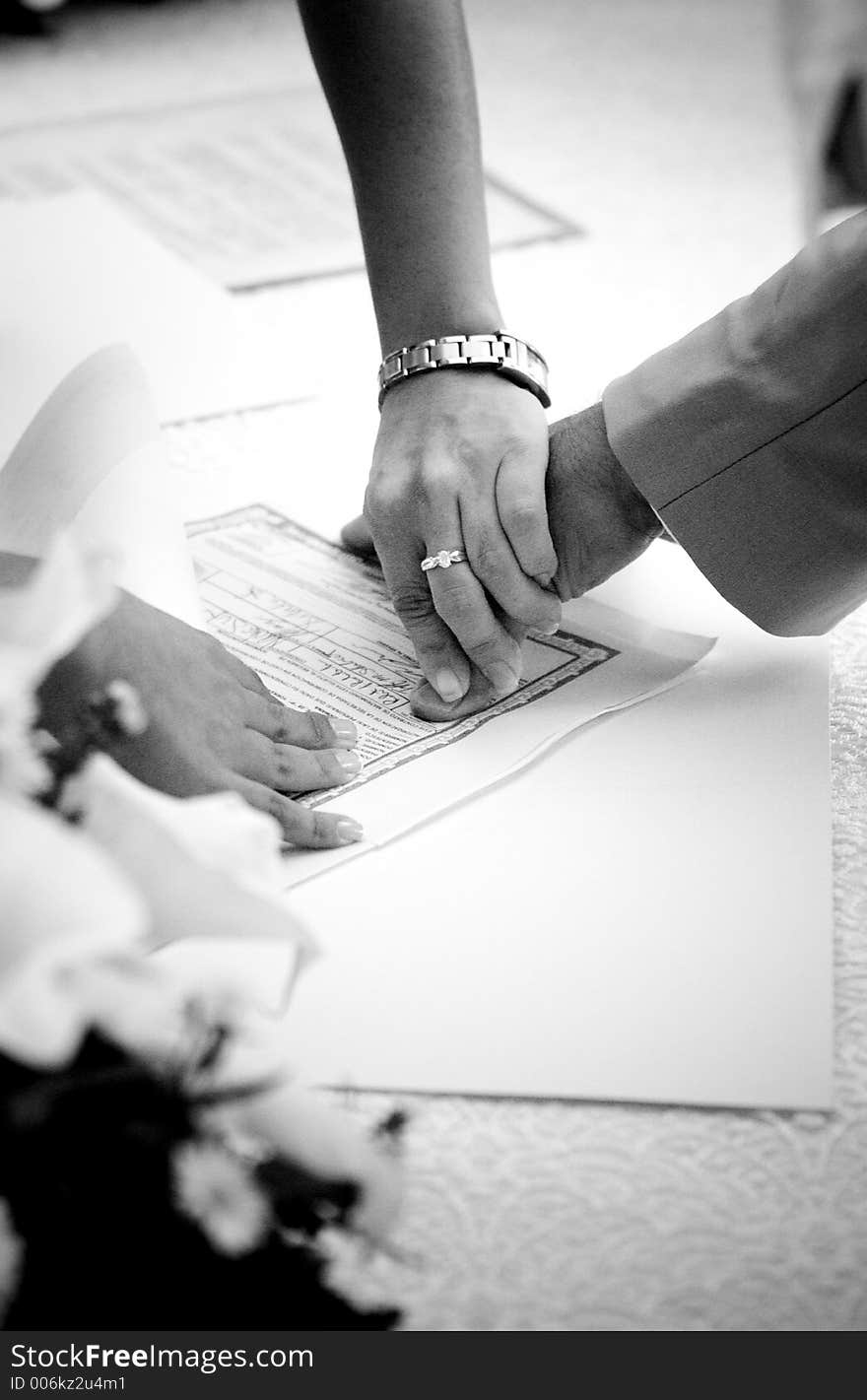 Finger printing at a Mexican wedding