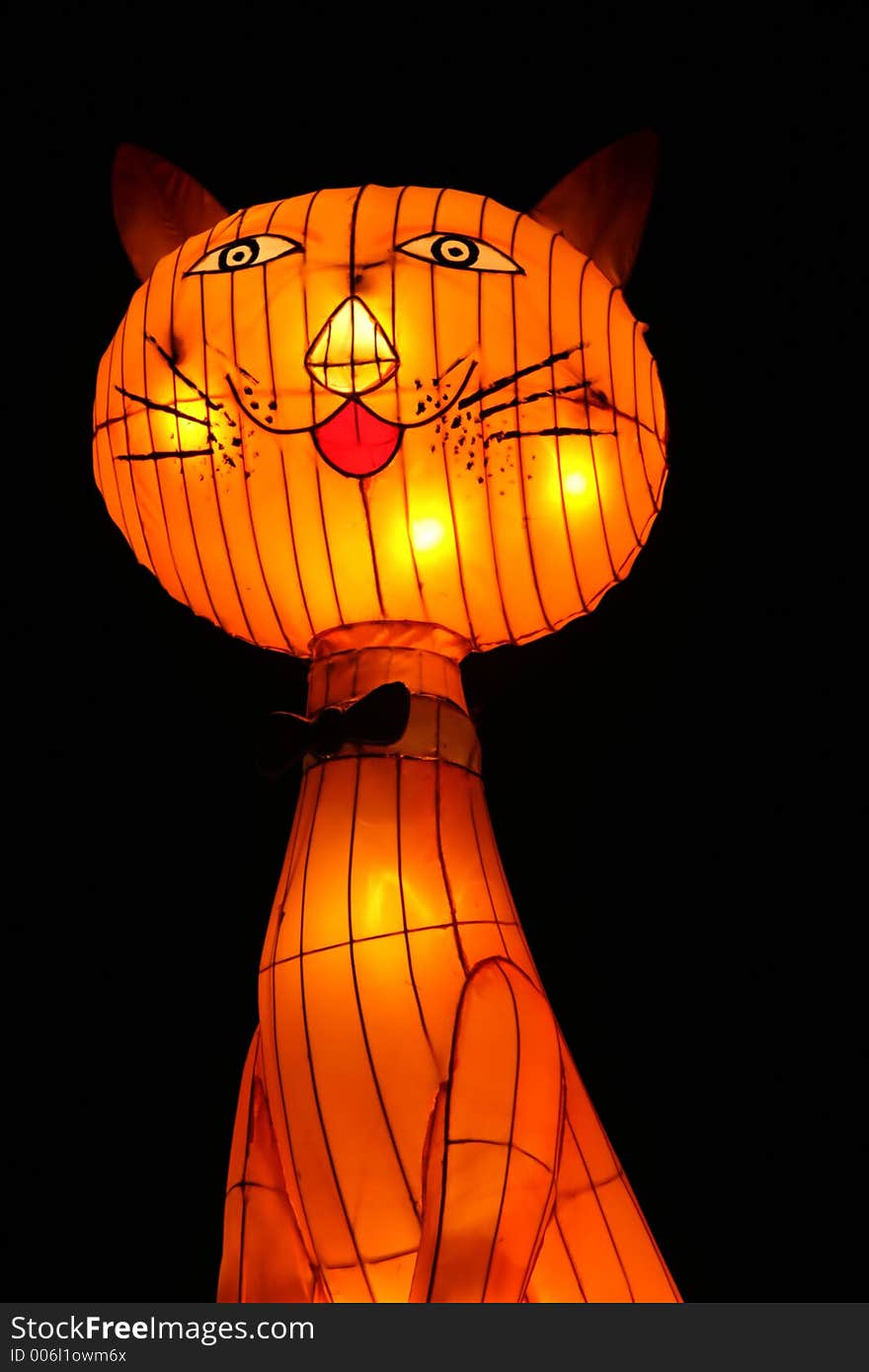 Lantern of a cartoonish cat at the Kuala Lumpur lantern Festival. Lantern of a cartoonish cat at the Kuala Lumpur lantern Festival