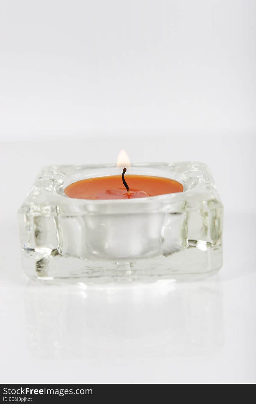 Ice candle on a white background