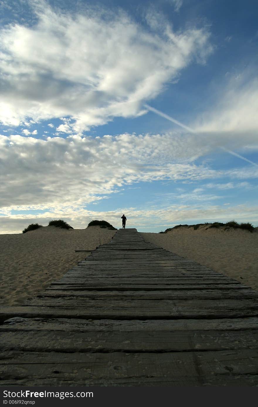 Man walking on the path