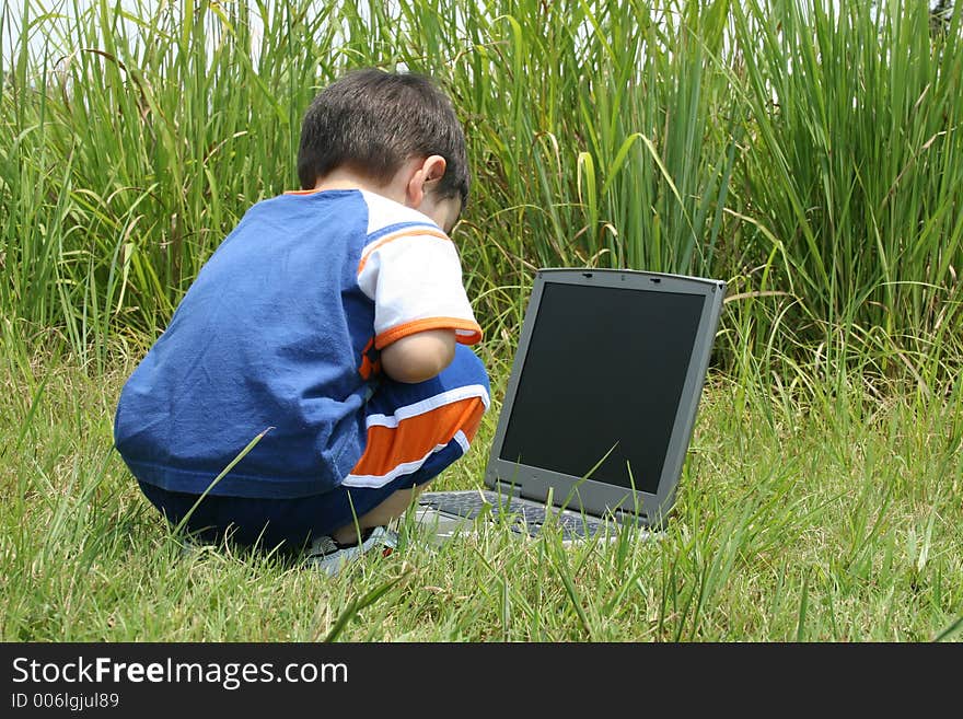 Laptop in the Grass