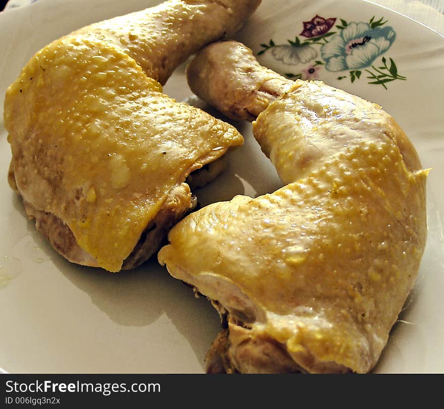 Two chicken's legs without spice