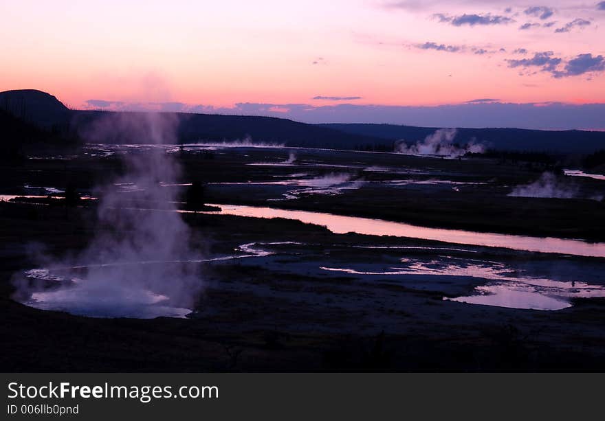 Sunset in Yellowstone national park