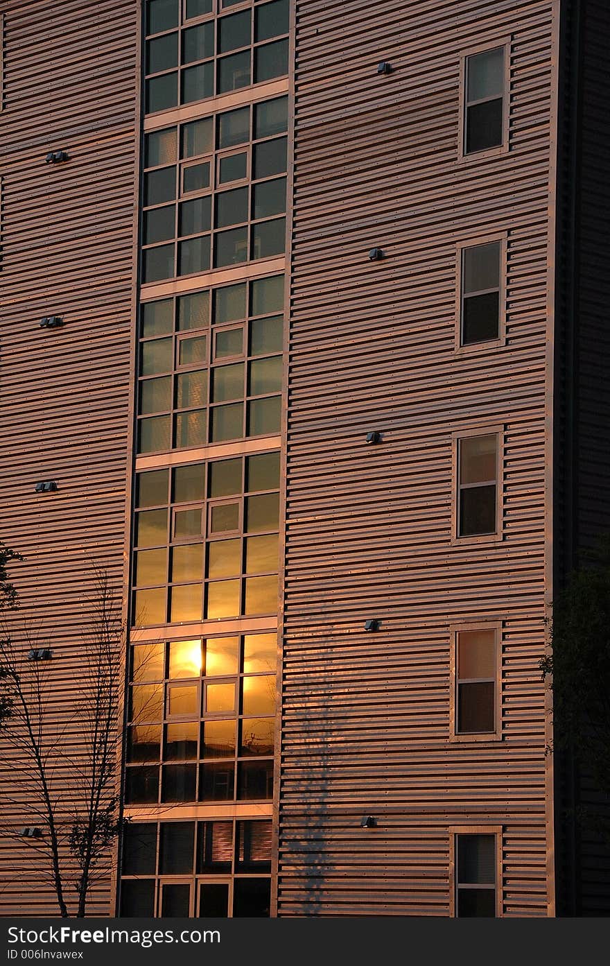 Reflected Sunrise on Modern Building . Reflected Sunrise on Modern Building