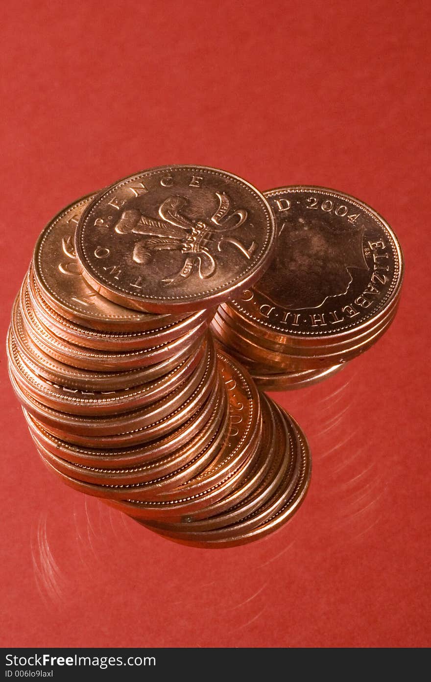 Stack of English coins