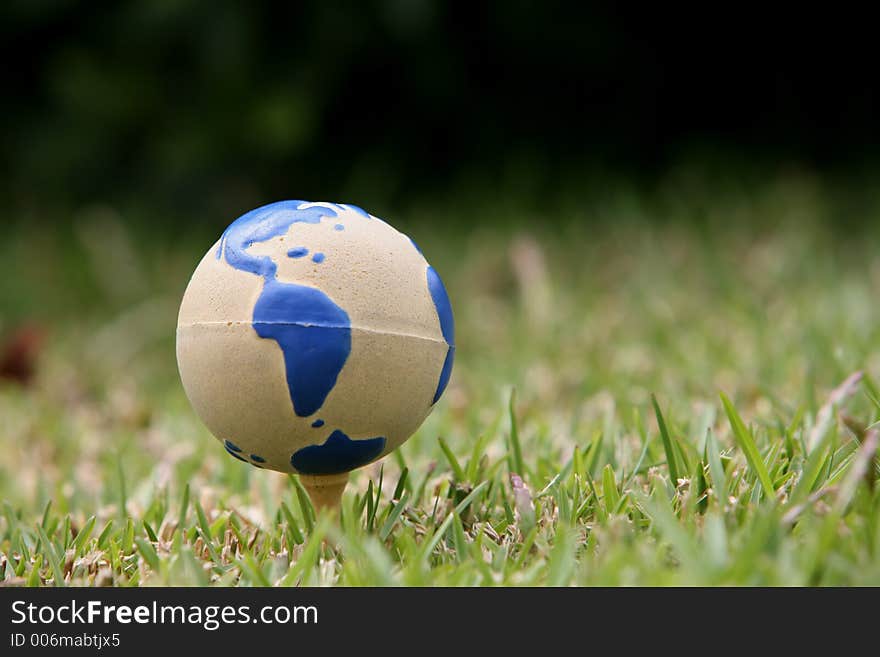 World ball in the grass