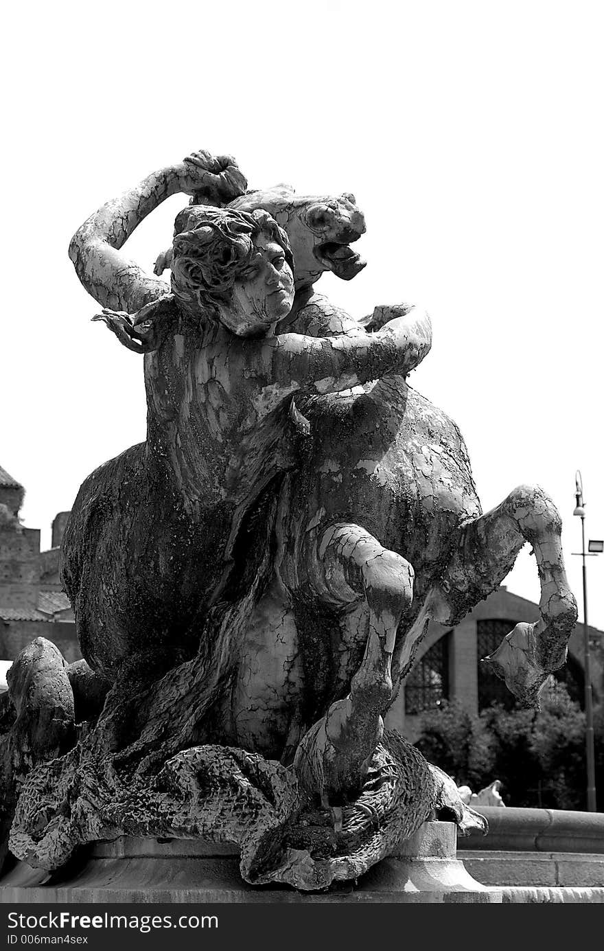 Part of the incredible fountain at Piazza della Repubblica