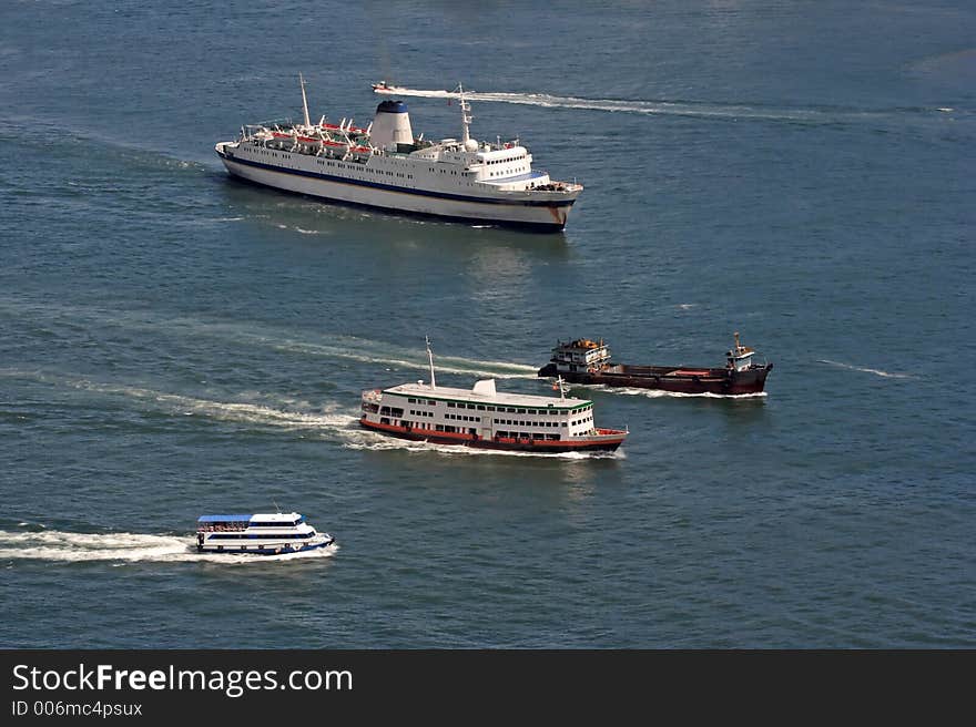 Ships at Victoria Bay, Hong Kong.