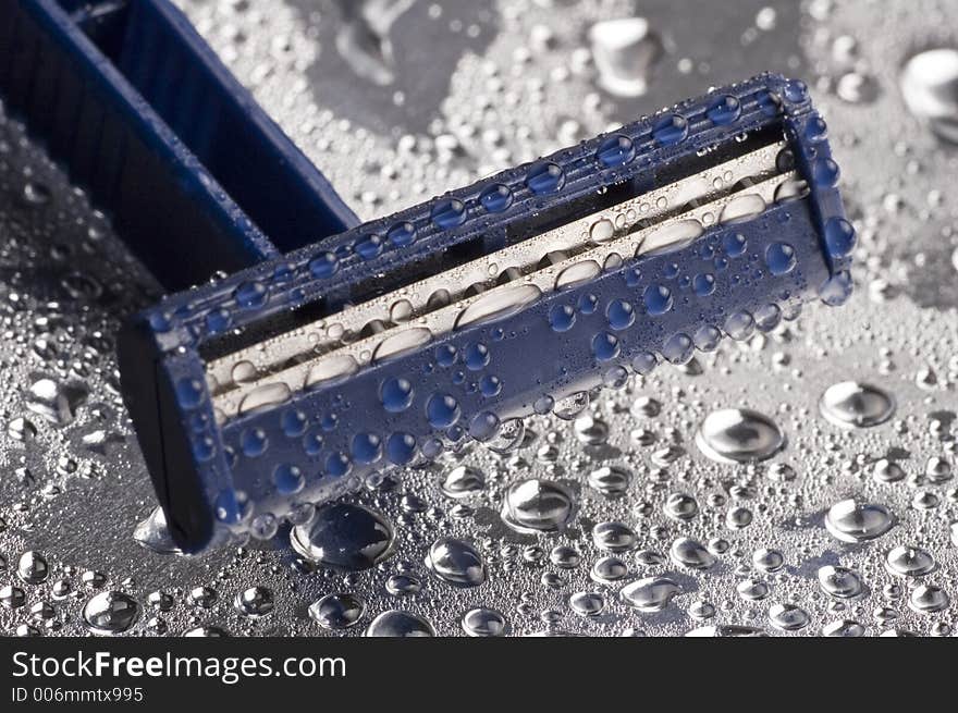 Isolated razor and water