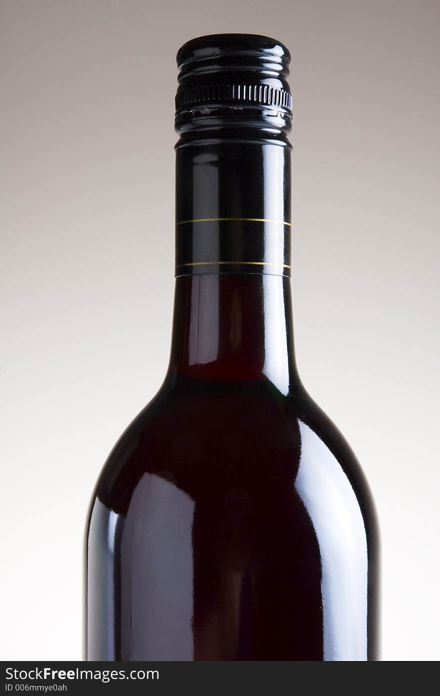 Isolated Red Wine Bottle On Plain Background