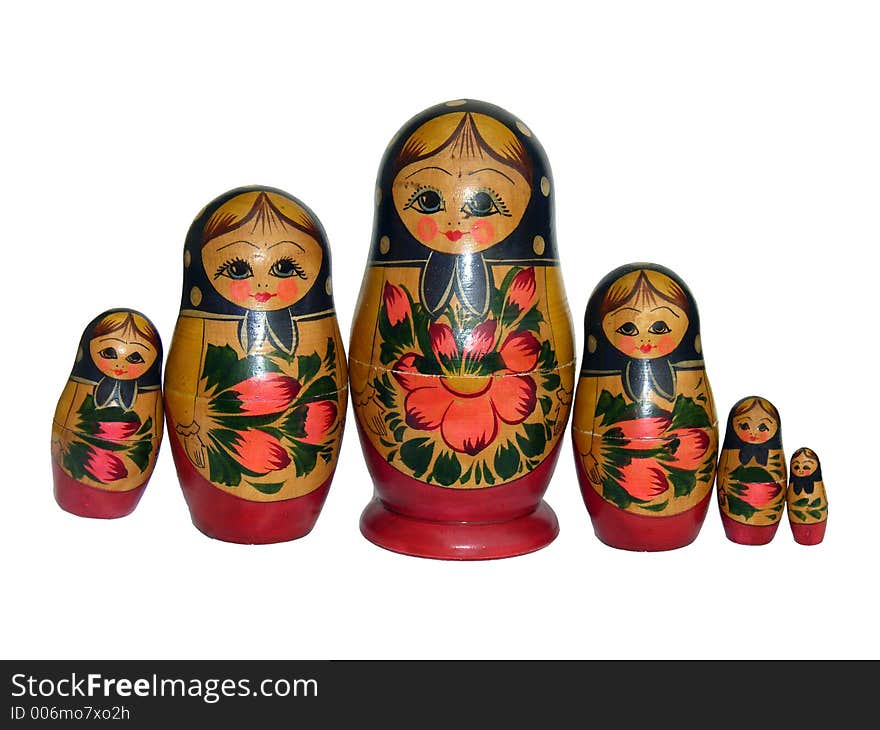 Typical wooden russian dolls. Typical wooden russian dolls