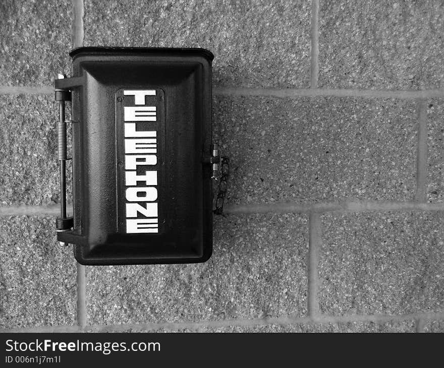 Telephone Call Box in Black and White