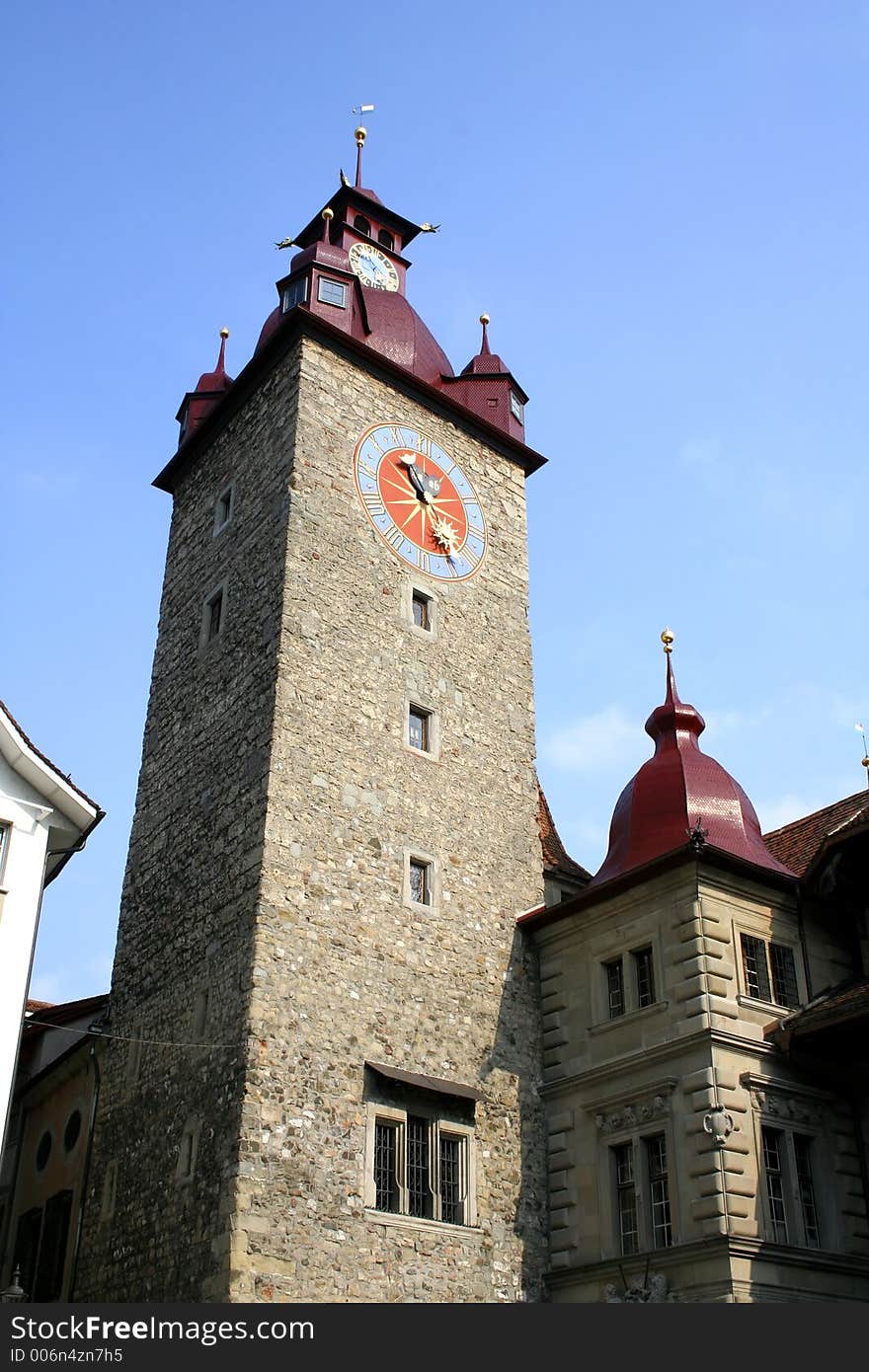 Digital photo of the guildhall in luzern switzerland build in the year 1370 and rebuild in the years 1602-1606.