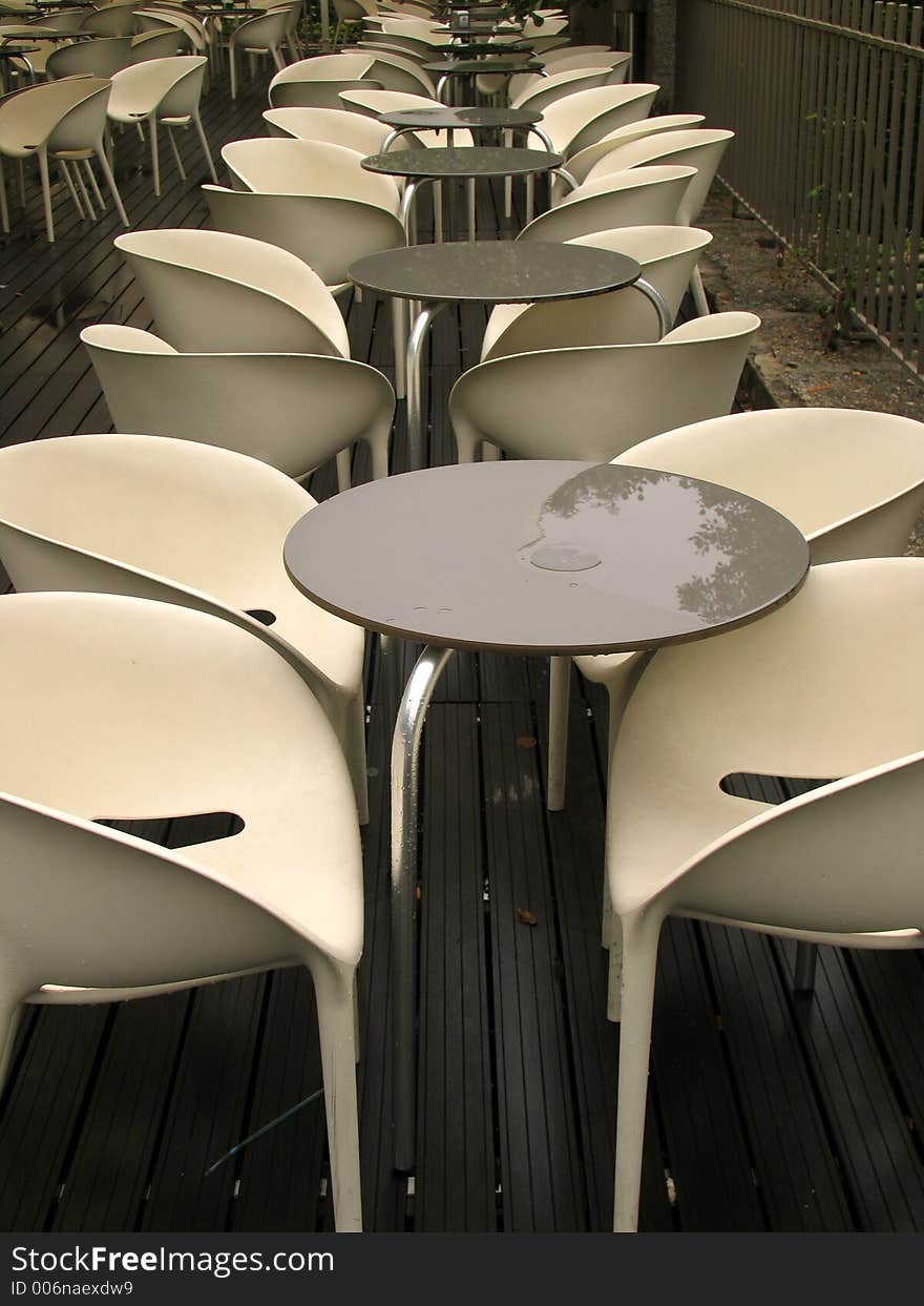 Tables and chairs in a coffe shop. Tables and chairs in a coffe shop