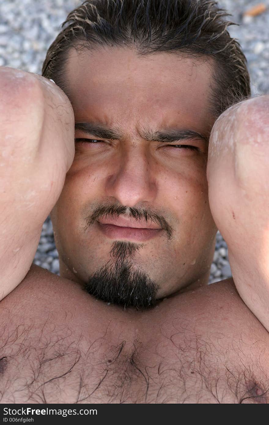 Portrait of a vocationer on the beach