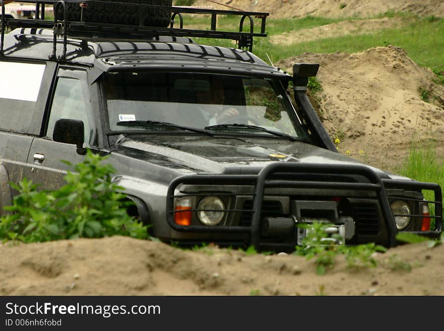 Nissan patrol during off-road competition