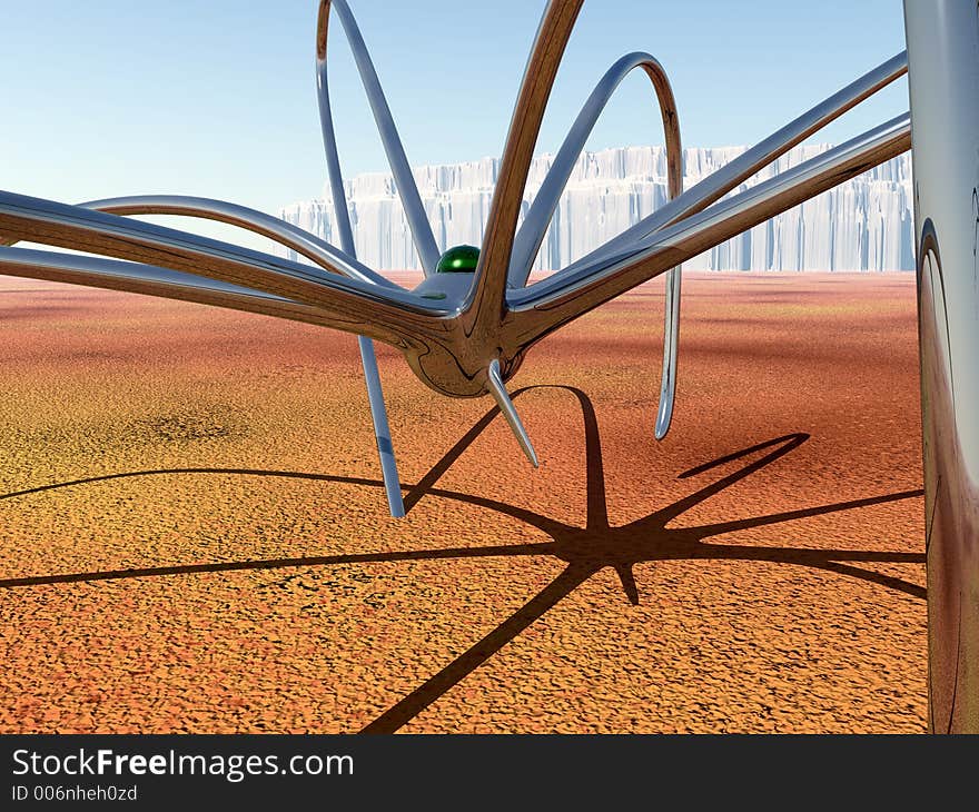 An alien spider in a alien landscape.