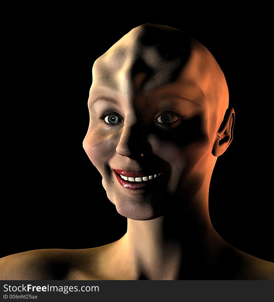 A computer created alien women.