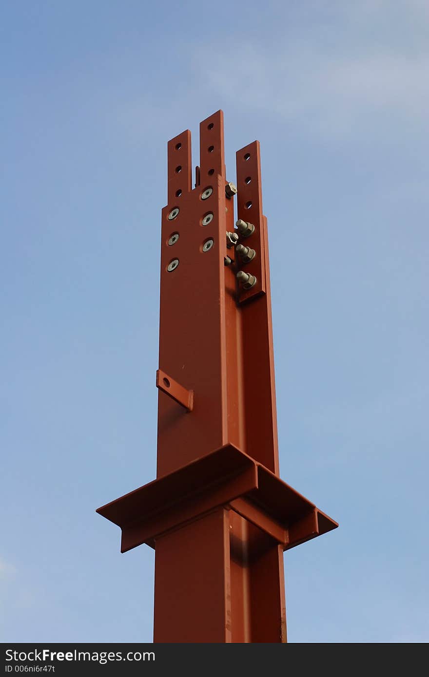 Structural steel column fo r anew construction. Structural steel column fo r anew construction