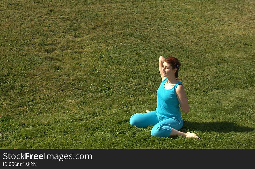 Girl doing yoga. Girl doing yoga