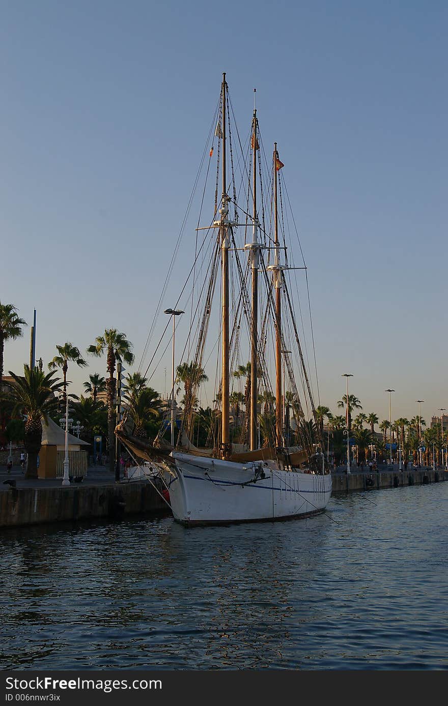 Classictall ship docked in Barcelona Spain. Classictall ship docked in Barcelona Spain