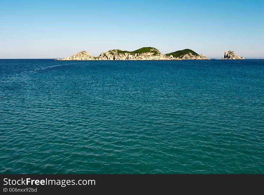 Island in the Japanese sea. Island in the Japanese sea