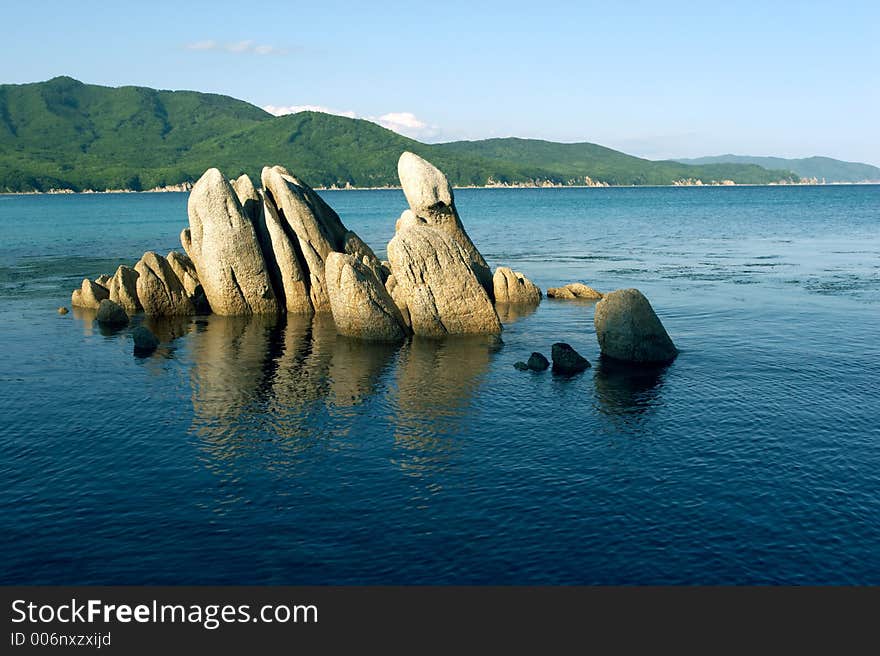 Stones at coast of the Japanese sea. Stones at coast of the Japanese sea