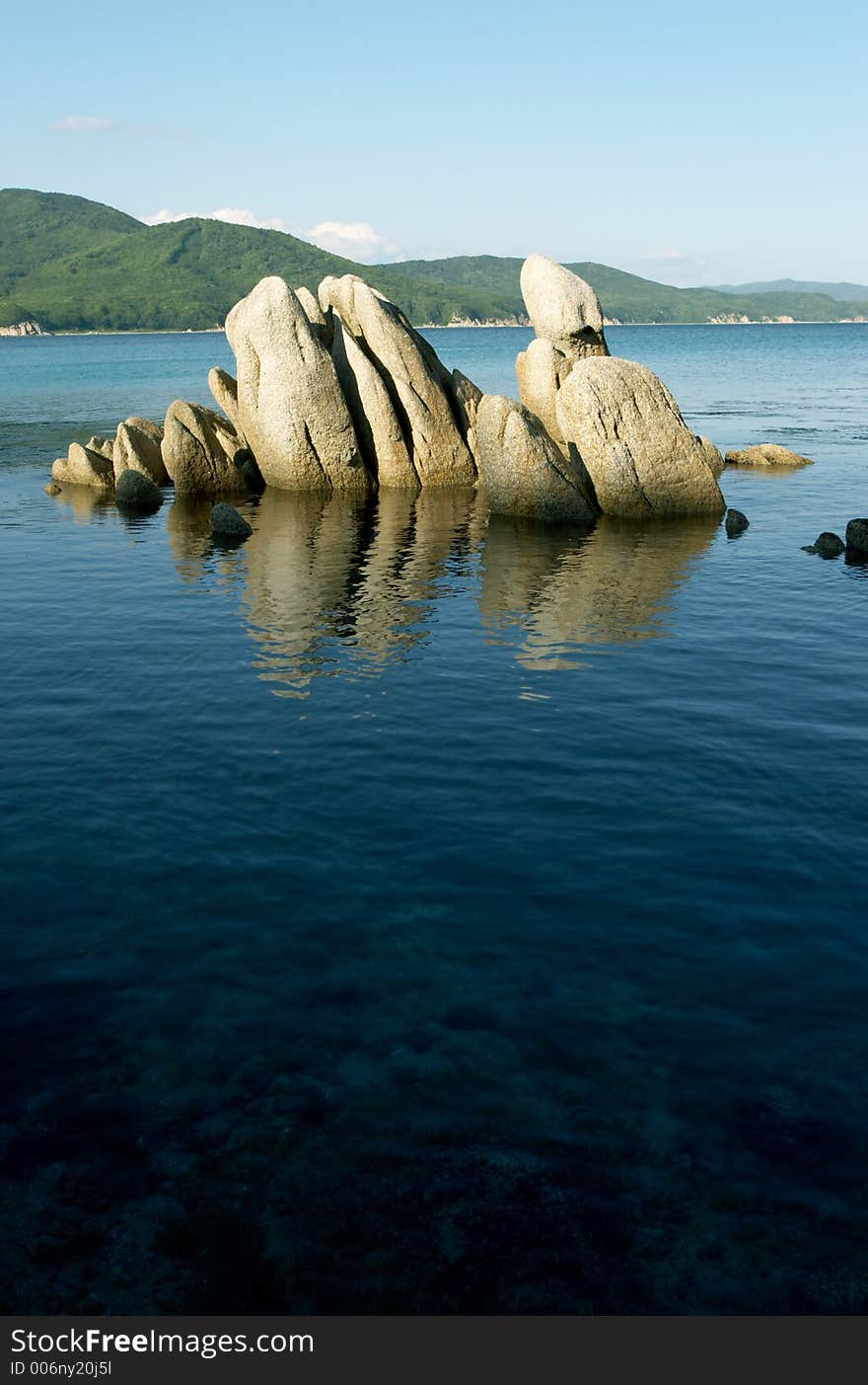 Stones at coast of the Japanese sea. Stones at coast of the Japanese sea