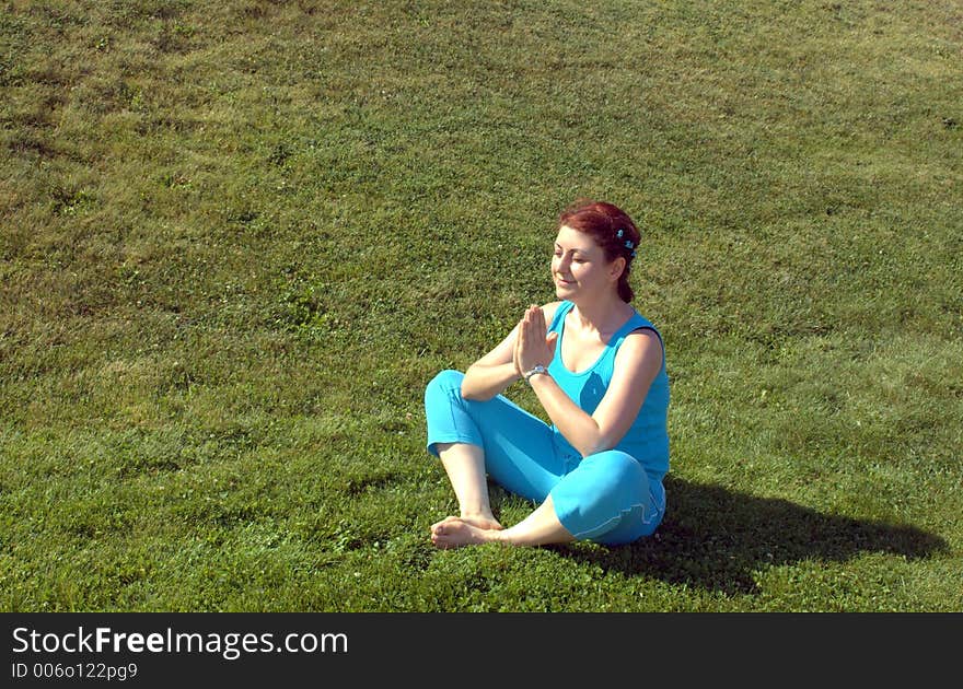 Girl doing yoga. Girl doing yoga