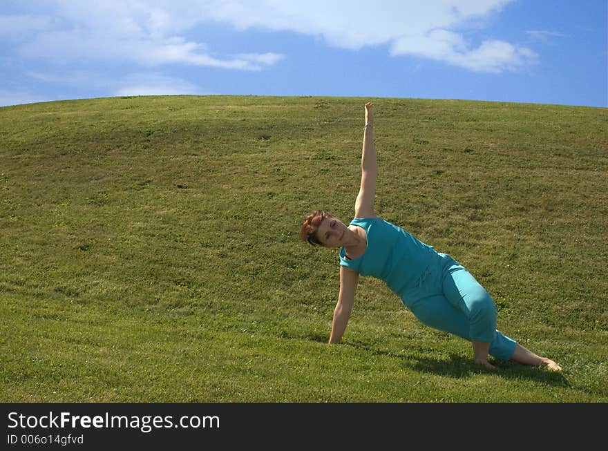 Girl doing yoga. Girl doing yoga