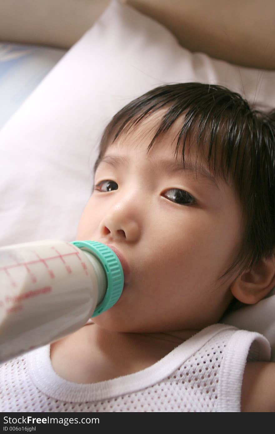 Boy drinking milk