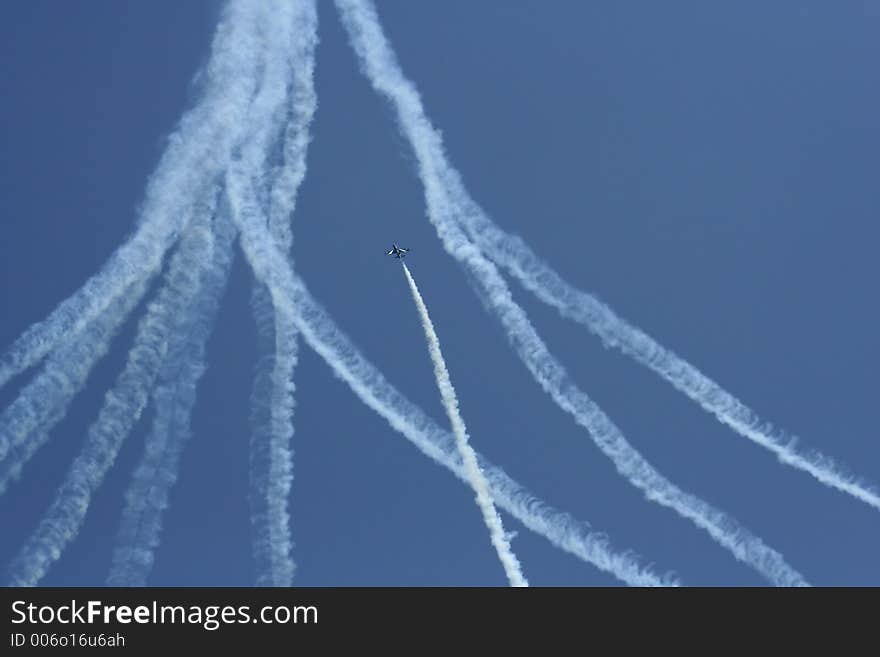 Jet aircrafts at an air show in Romania