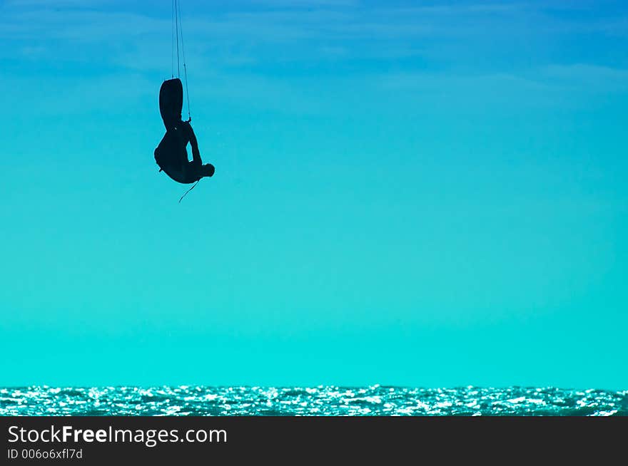 Kite boarder in action. Kite boarder in action