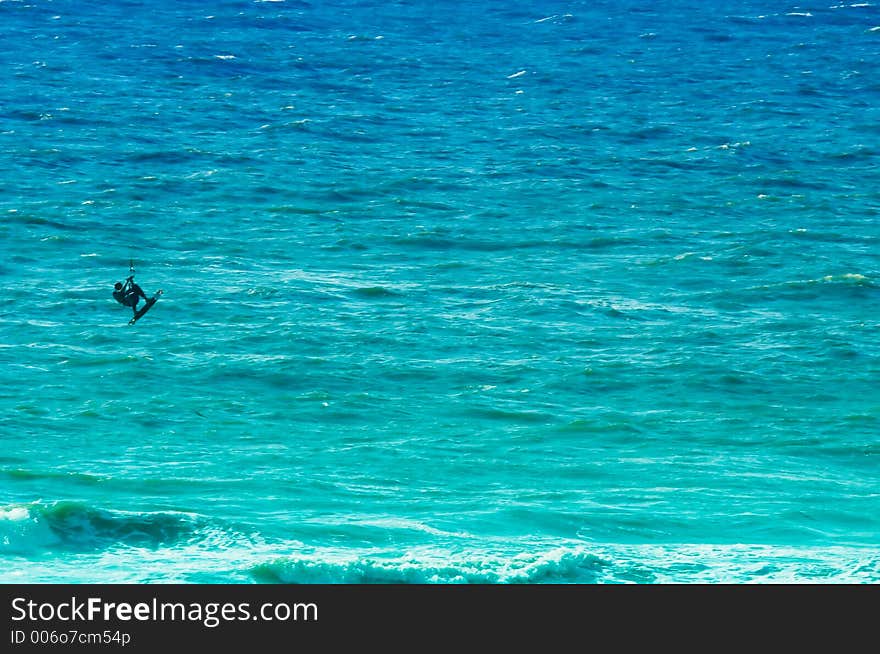 Kite boarder in action. Kite boarder in action