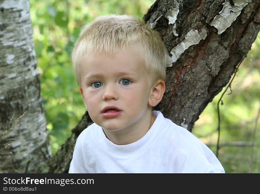 Lukas in the garden. Lukas in the garden