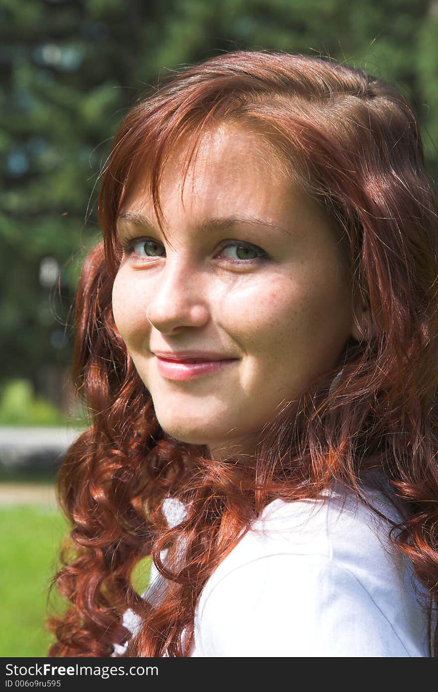 Beautiful girl in summer day